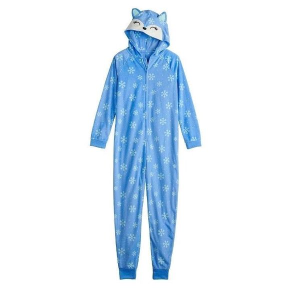NEW One-Piece Pajamas Fleece Sz XS (6/6X) Blanket Sleeper Union Suit Hooded Fox - Picture 12 of 12
